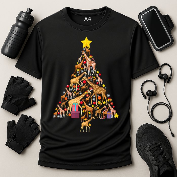 Funny Giraffe Christmas Tree Zookeeper Xmas Performance Shirt