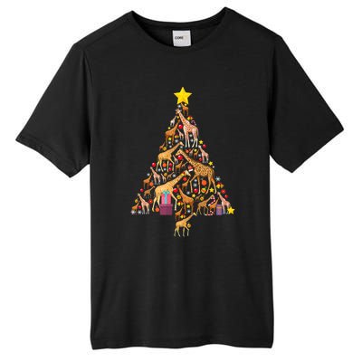 Funny Giraffe Christmas Tree Zookeeper Xmas Tall Fusion ChromaSoft Performance T-Shirt