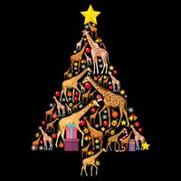 Funny Giraffe Christmas Tree Zookeeper Xmas Youth Performance Sprint T-Shirt