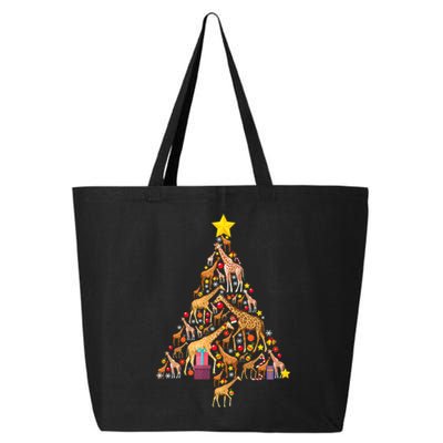 Funny Giraffe Christmas Tree Zookeeper Xmas 25L Jumbo Tote