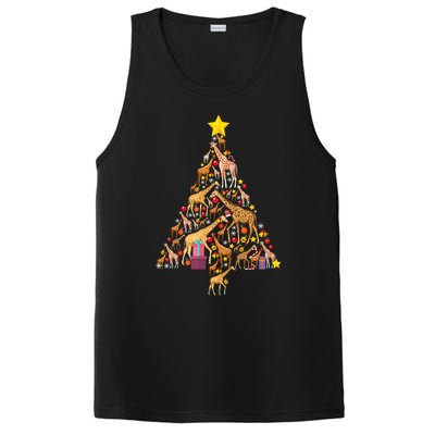 Funny Giraffe Christmas Tree Zookeeper Xmas PosiCharge Competitor Tank