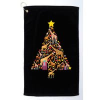 Funny Giraffe Christmas Tree Zookeeper Xmas Golf Towel