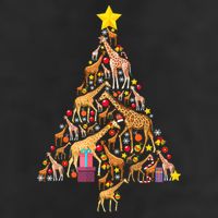 Funny Giraffe Christmas Tree Zookeeper Xmas Golf Towel