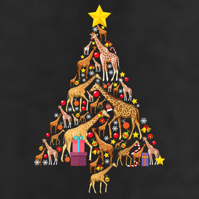Funny Giraffe Christmas Tree Zookeeper Xmas Golf Towel