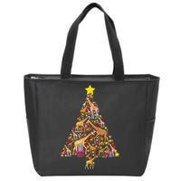Funny Giraffe Christmas Tree Zookeeper Xmas Zip Tote Bag