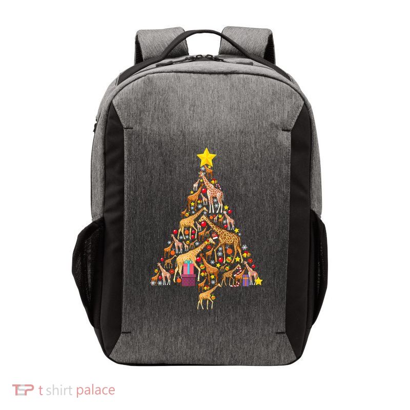 Funny Giraffe Christmas Tree Zookeeper Xmas Vector Backpack