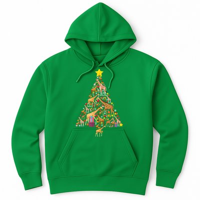 Funny Giraffe Christmas Tree Zookeeper Xmas Hoodie
