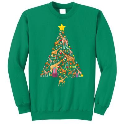 Funny Giraffe Christmas Tree Zookeeper Xmas Sweatshirt