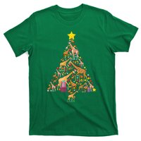 Funny Giraffe Christmas Tree Zookeeper Xmas T-Shirt