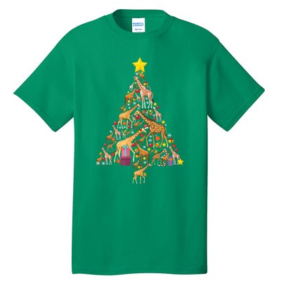 Funny Giraffe Christmas Tree Zookeeper Xmas Tall T-Shirt