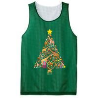 Funny Giraffe Christmas Tree Zookeeper Xmas Mesh Reversible Basketball Jersey Tank