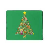 Funny Giraffe Christmas Tree Zookeeper Xmas Mousepad