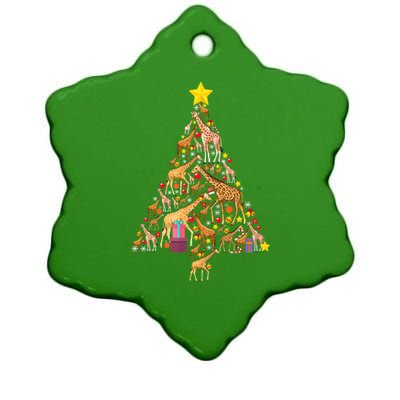 Funny Giraffe Christmas Tree Zookeeper Xmas Ceramic Star Ornament