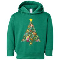 Funny Giraffe Christmas Tree Zookeeper Xmas Toddler Hoodie