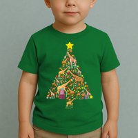 Funny Giraffe Christmas Tree Zookeeper Xmas Toddler T-Shirt
