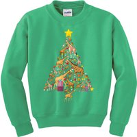 Funny Giraffe Christmas Tree Zookeeper Xmas Kids Sweatshirt