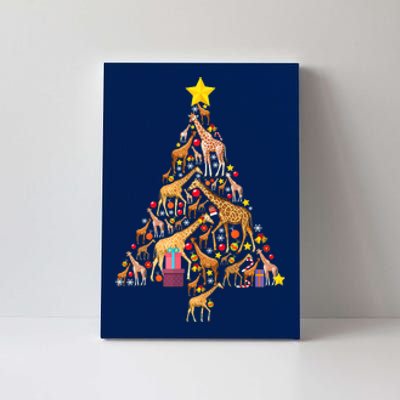 Funny Giraffe Christmas Tree Zookeeper Xmas Canvas