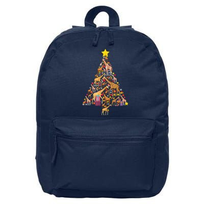 Funny Giraffe Christmas Tree Zookeeper Xmas 16 in Basic Backpack