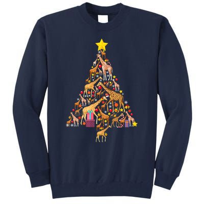 Funny Giraffe Christmas Tree Zookeeper Xmas Tall Sweatshirt