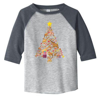 Funny Giraffe Christmas Tree Zookeeper Xmas Toddler Fine Jersey T-Shirt