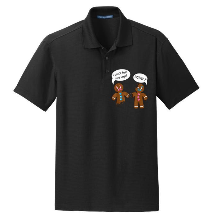 Funny Gingerbread  Christmas Dry Zone Grid Polo