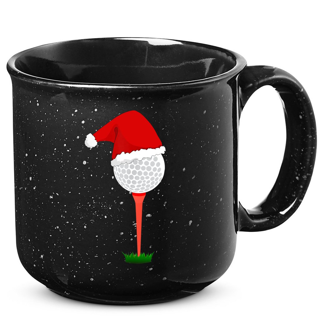 Funny Golfing Christmas Tee Holiday Golf Ball TShirt 15oz Campfire Ceramic Mug