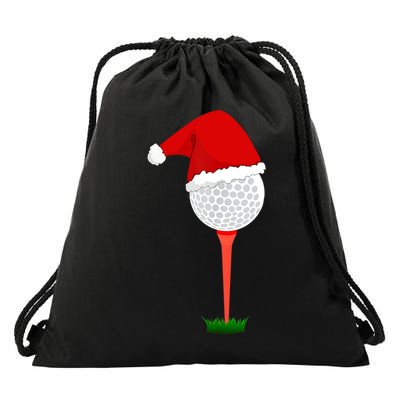 Funny Golfing Christmas Tee Holiday Golf Ball TShirt Drawstring Bag
