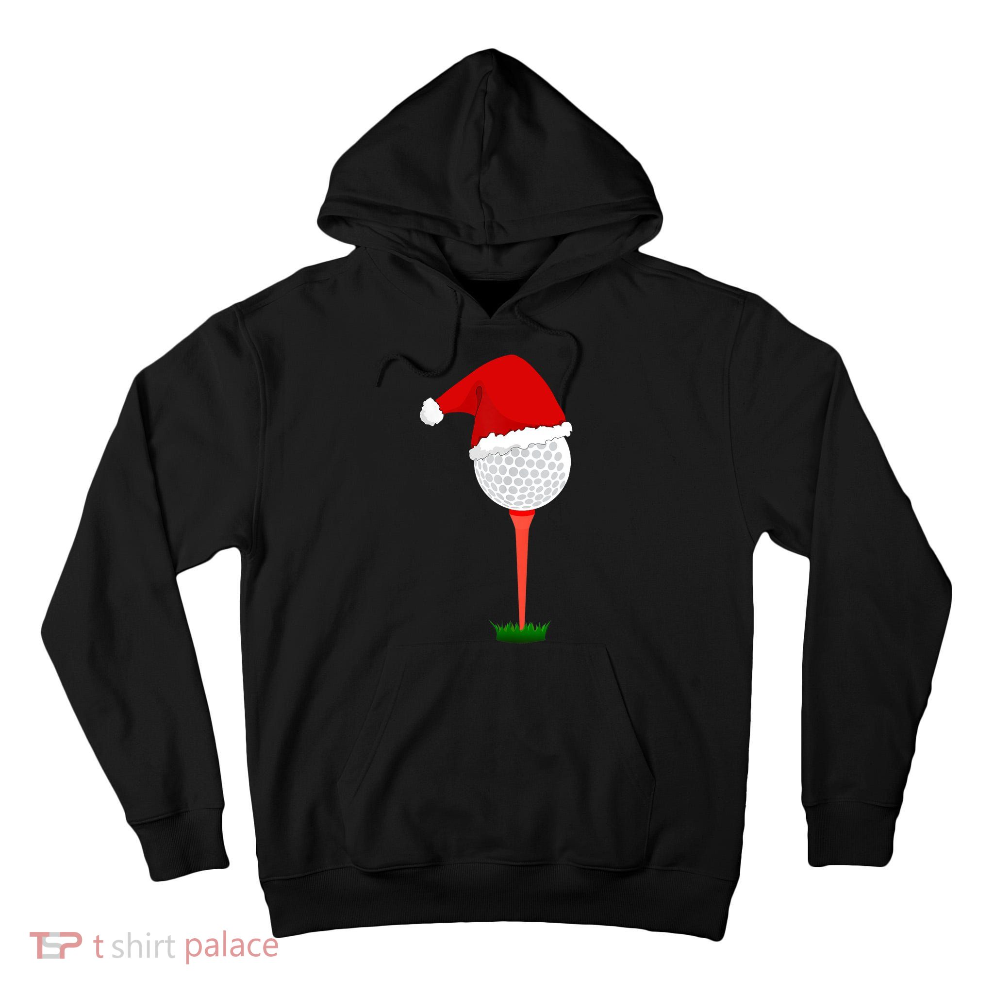 Funny Golfing Christmas Tee Holiday Golf Ball TShirt Tall Hoodie