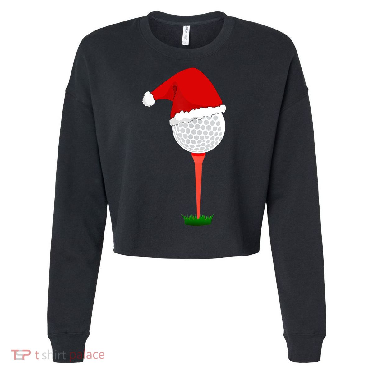 Funny Golfing Christmas Tee Holiday Golf Ball TShirt Cropped Pullover Crew