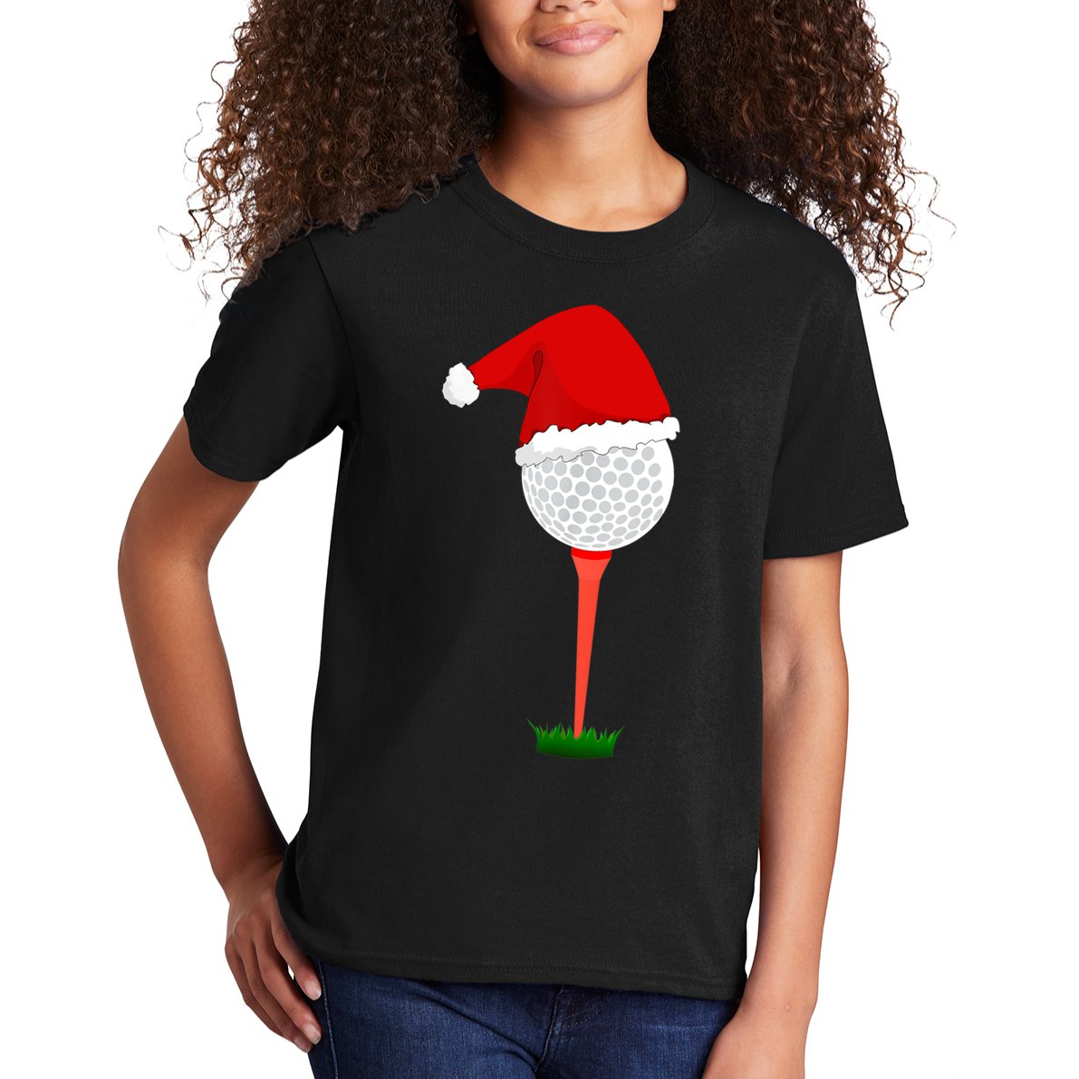 Funny Golfing Christmas Tee Holiday Golf Ball TShirt Kids T-Shirt