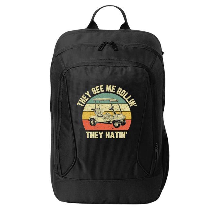 Funny Golf Cart See Me Rollin They Hatin Humor City Backpack