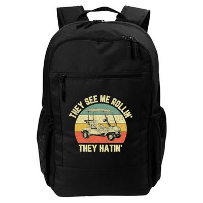 Funny Golf Cart See Me Rollin They Hatin Humor Backpack