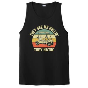 Funny Golf Cart See Me Rollin They Hatin Humor PosiCharge Competitor Tank