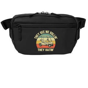 Funny Golf Cart See Me Rollin They Hatin Humor Crossbody Pack