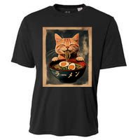 Funny Ginger Cat Ramen Japanese Graphic Kawaii Anime Cooling Performance Crew T-Shirt