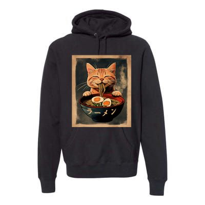 Funny Ginger Cat Ramen Japanese Graphic Kawaii Anime Premium Hoodie