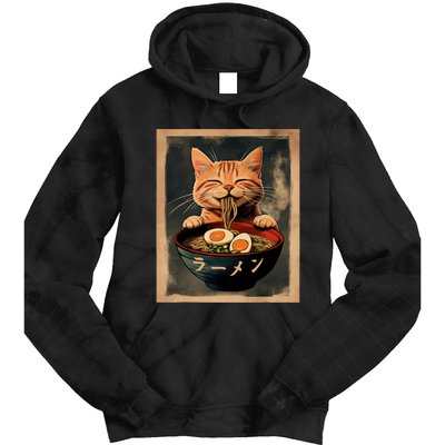 Funny Ginger Cat Ramen Japanese Graphic Kawaii Anime Tie Dye Hoodie