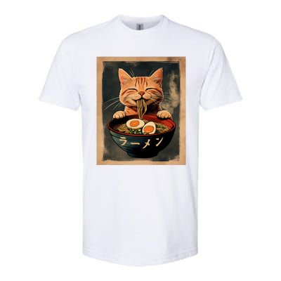 Funny Ginger Cat Ramen Japanese Graphic Kawaii Anime Softstyle CVC T-Shirt