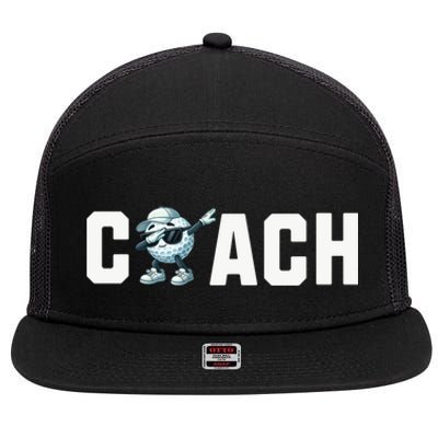 Funny Golf Coach Gift 7 Panel Mesh Trucker Snapback Hat