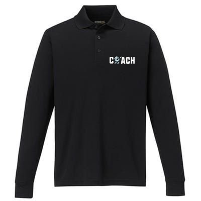 Funny Golf Coach Gift Performance Long Sleeve Polo