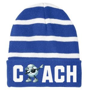 Funny Golf Coach Gift Striped Beanie with Solid Band