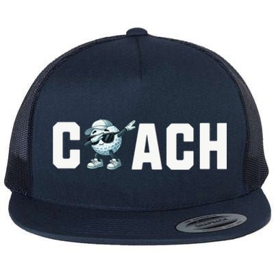 Funny Golf Coach Gift Flat Bill Trucker Hat