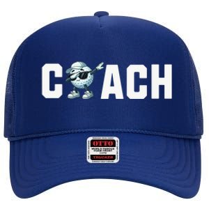 Funny Golf Coach Gift High Crown Mesh Back Trucker Hat