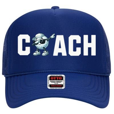 Funny Golf Coach Gift High Crown Mesh Back Trucker Hat