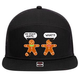 Funny Gingerbread Christmas 7 Panel Mesh Trucker Snapback Hat