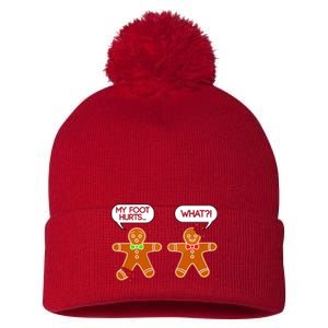 Funny Gingerbread Christmas Pom Pom 12in Knit Beanie