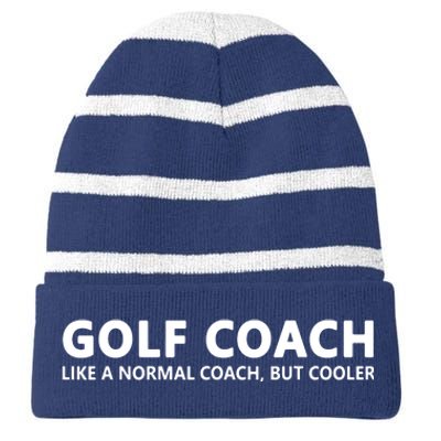 Funny Golf Coach Definition Golf Coach Striped Beanie with Solid Band