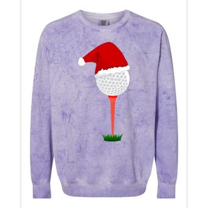 Funny Golfing Christmas Holiday Golf Ball Colorblast Crewneck Sweatshirt