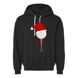 Funny Golfing Christmas Holiday Golf Ball Garment-Dyed Fleece Hoodie