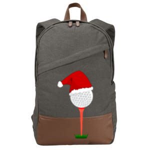 Funny Golfing Christmas Holiday Golf Ball Cotton Canvas Backpack